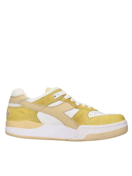 Leather and fabric sneakers DIADORA HERITAGE | B.560 USED WNBIANCO-GIALLO